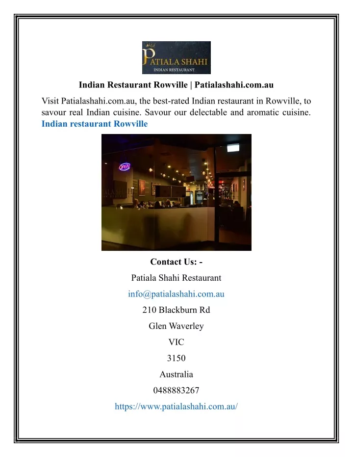indian restaurant rowville patialashahi com au