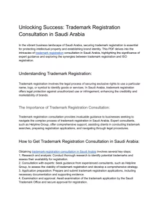 Unlocking Success_ Trademark Registration Consultation in Saudi Arabia