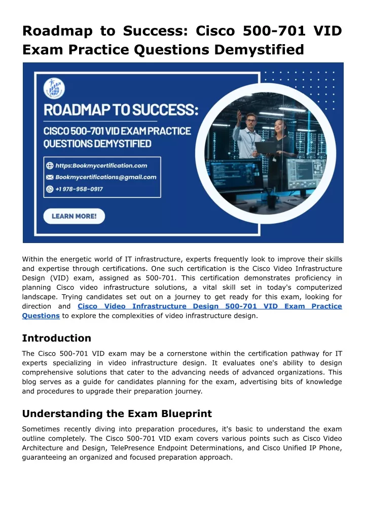 roadmap to success cisco 500 701 vid exam