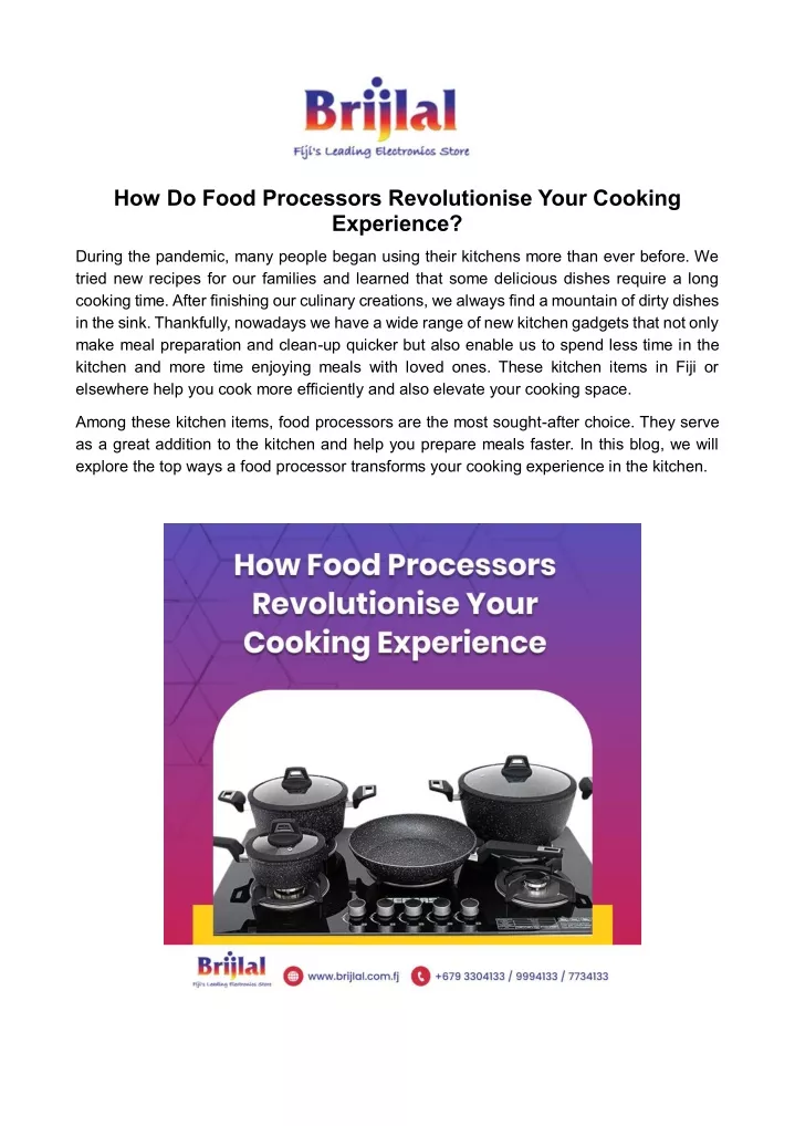 how do food processors revolutionise your cooking