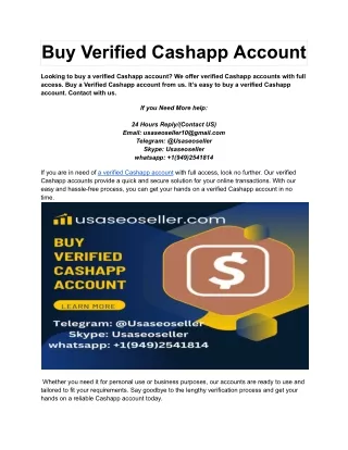 Buy Verified Cashapp Account