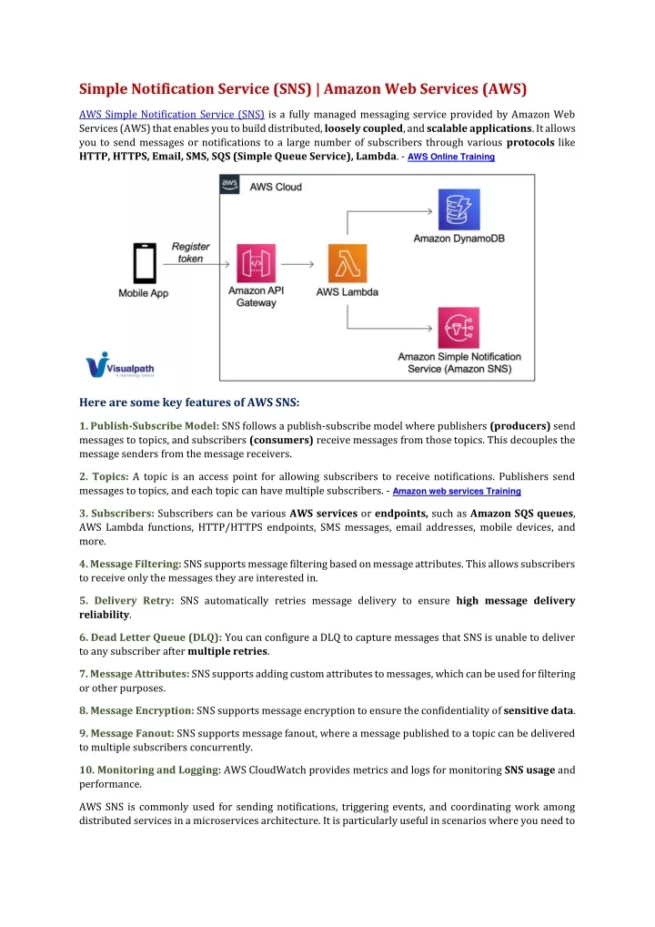 simple notification service sns amazon