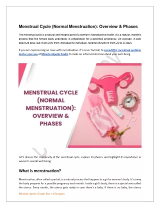 Menstrual Cycle Normal Menstruation Overview and Phases