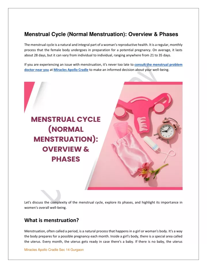 menstrual cycle normal menstruation overview