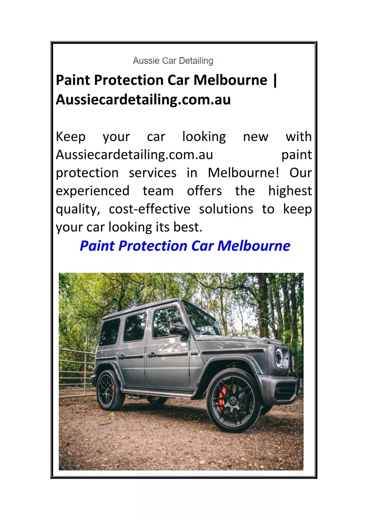 paint protection car melbourne aussiecardetailing