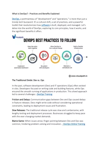 what is devops what is devops practices