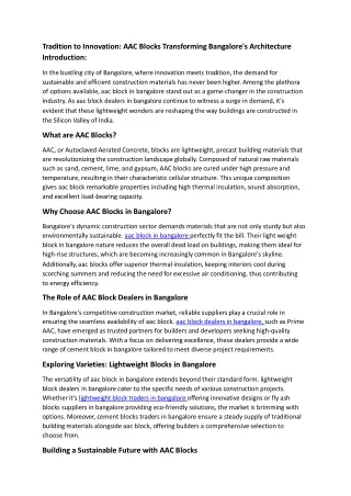 tradition to innovation aac blocks transforming