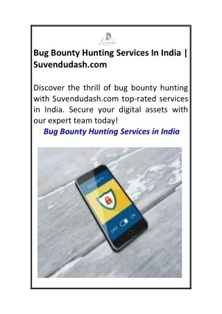 Bug Bounty Hunting Services In India Suvendudash.com