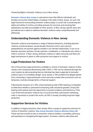 Domestic violence New Jersey