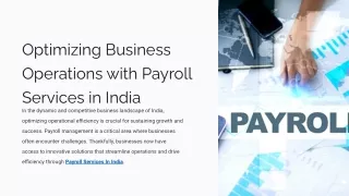 Optimizing Business Operations with Payroll Services in India