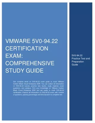 VMware 5V0-94.22 Certification Exam: Comprehensive Study Guide