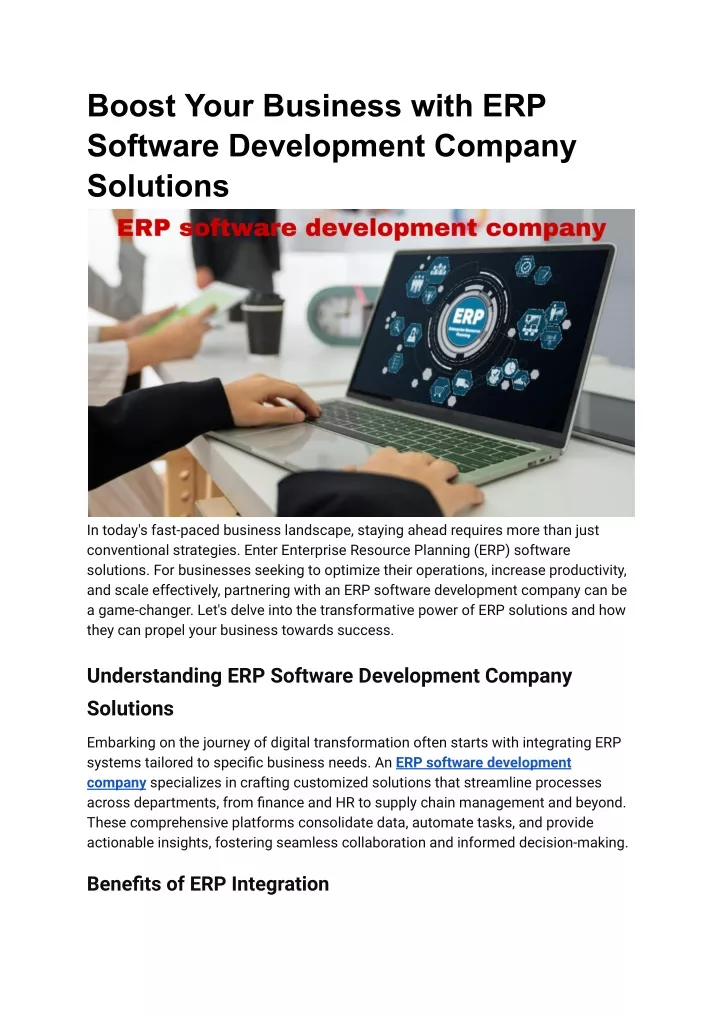 boost your business with erp software development