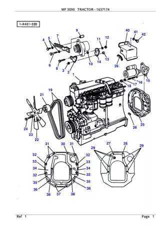 Massey Ferguson MF 3090 TRACTOR Service Parts Catalogue Manual (Part Number  1637174)