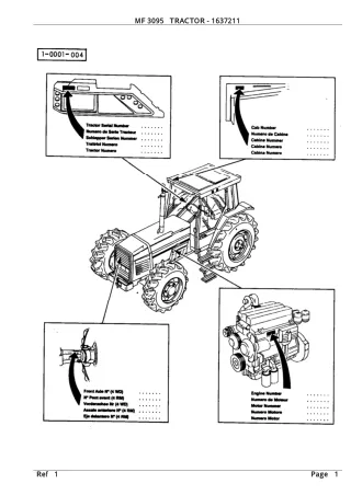 Massey Ferguson MF 3095 TRACTOR Service Parts Catalogue Manual (Part Number  1637211)