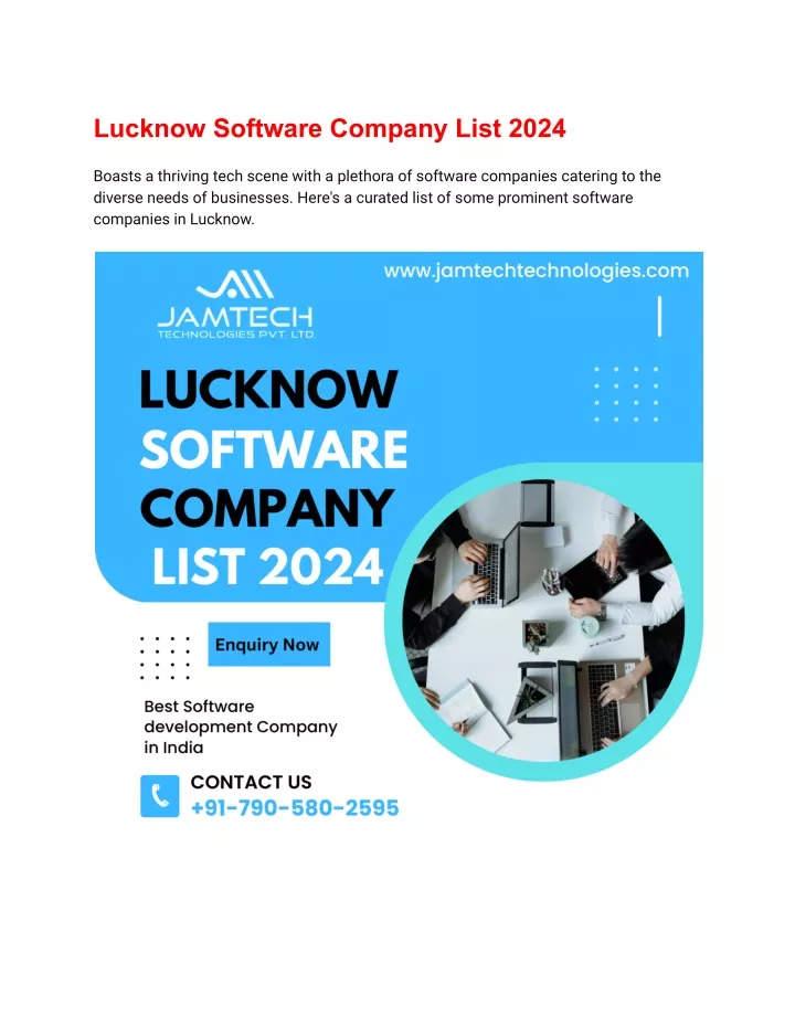 lucknow software company list 2024