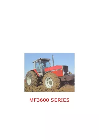 Massey Ferguson MF 3610 Tractor Service Repair Manual