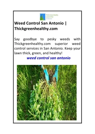 Weed Control San Antonio Thickgreenhealthy.com
