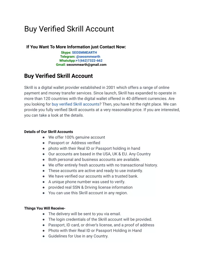 buy verified skrill account