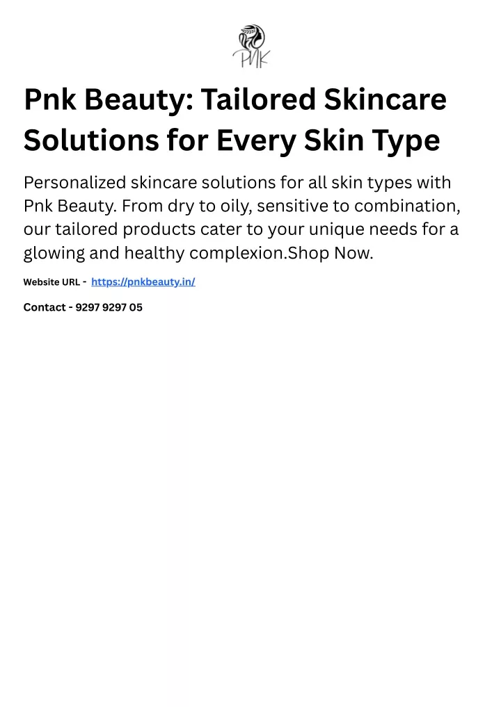 pnk beauty tailored skincare solutions for every