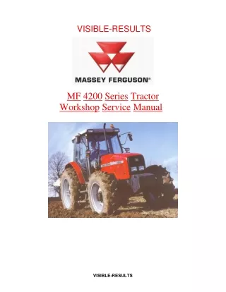 Massey Ferguson MF 4235 Tractor Service Repair Manual