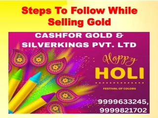 steps to follow while selling gold