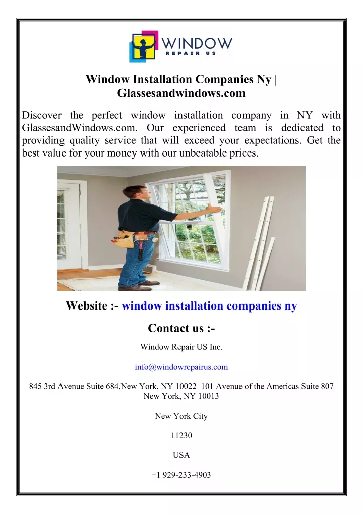 window installation companies