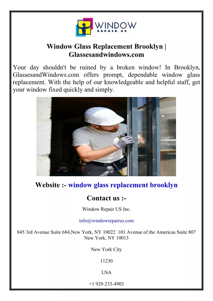window glass replacement brooklyn