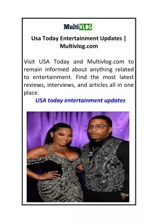 Usa Today Entertainment Updates  Multivlog.com