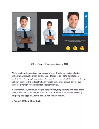 10 Best Passport Photo Apps to use in 2023