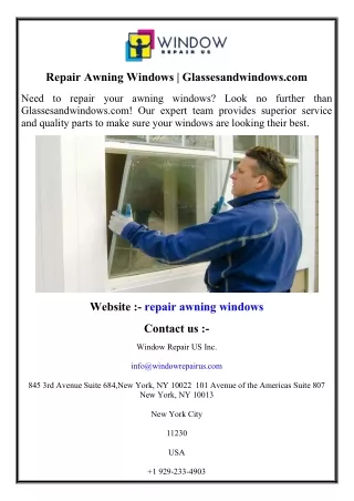 Repair Awning Windows  Glassesandwindows.com