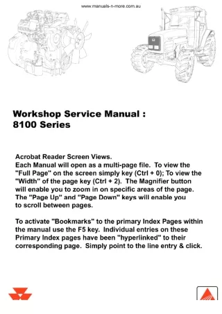Massey Ferguson MF 8130 Tractor Service Repair Manual