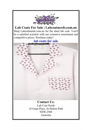 Lab Coats For Sale  Labcoatnerds.com.au