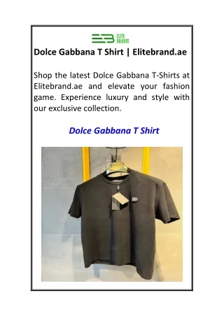 Dolce Gabbana T Shirt  Elitebrand.ae