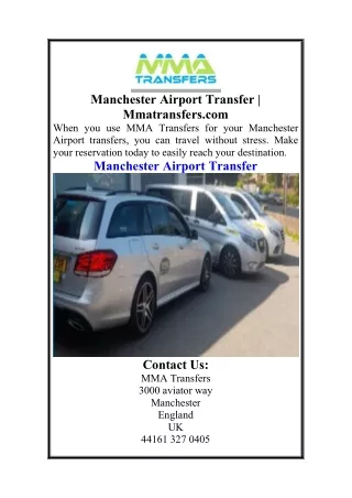 Manchester Airport Transfer  Mmatransfers.com