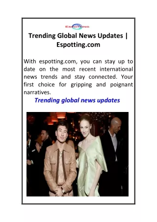 Trending Global News Updates  Espotting.com