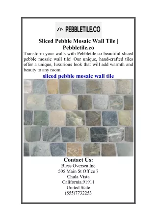Sliced Pebble Mosaic Wall Tile  Pebbletile.co