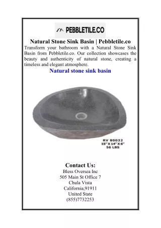 Natural Stone Sink Basin  Pebbletile.co