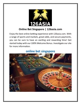 Online Bet Singapore  126asia.com