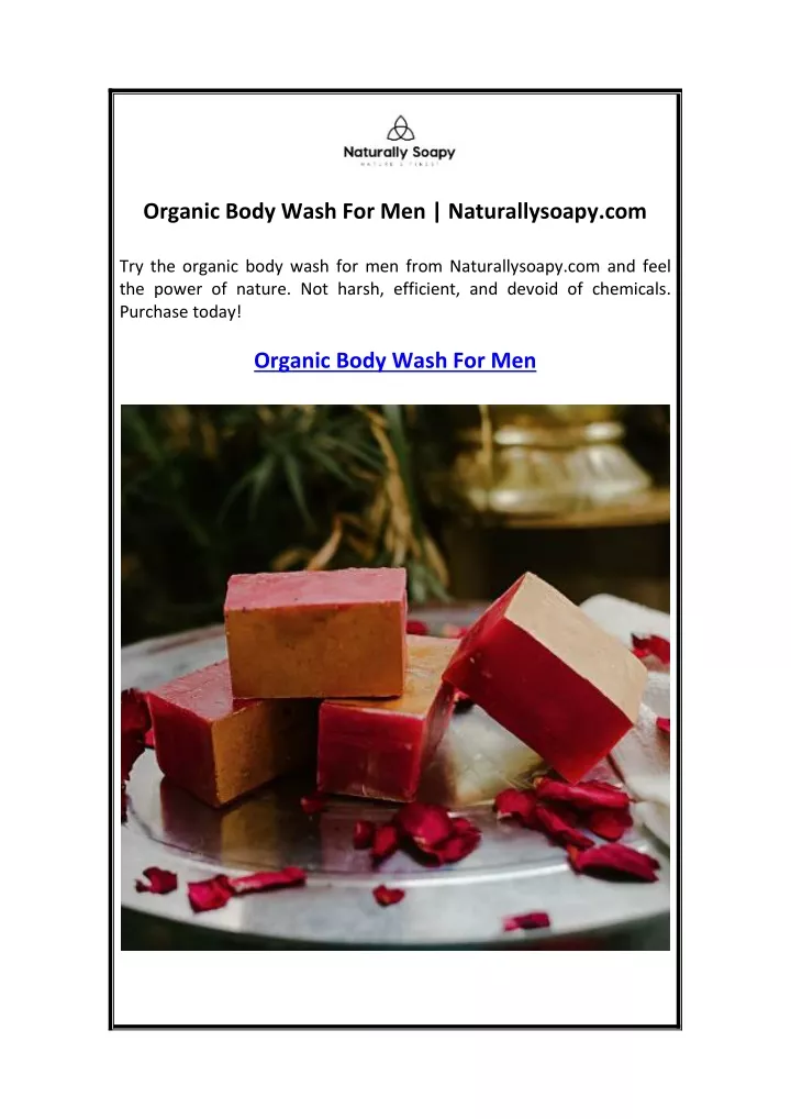 organic body wash for men naturallysoapy com