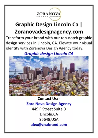 Graphic Design Lincoln Ca Zoranovadesignagency.com