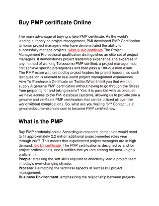 Buy PMP certificate Online