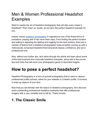 Men & Women Professional Headshot Examples