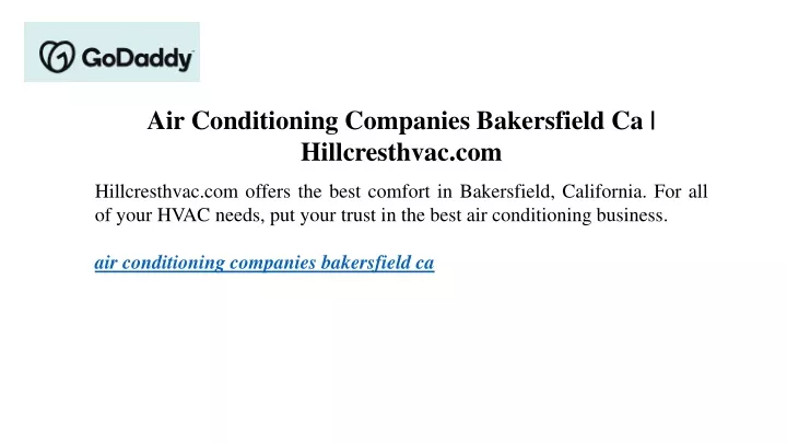 air conditioning companies bakersfield