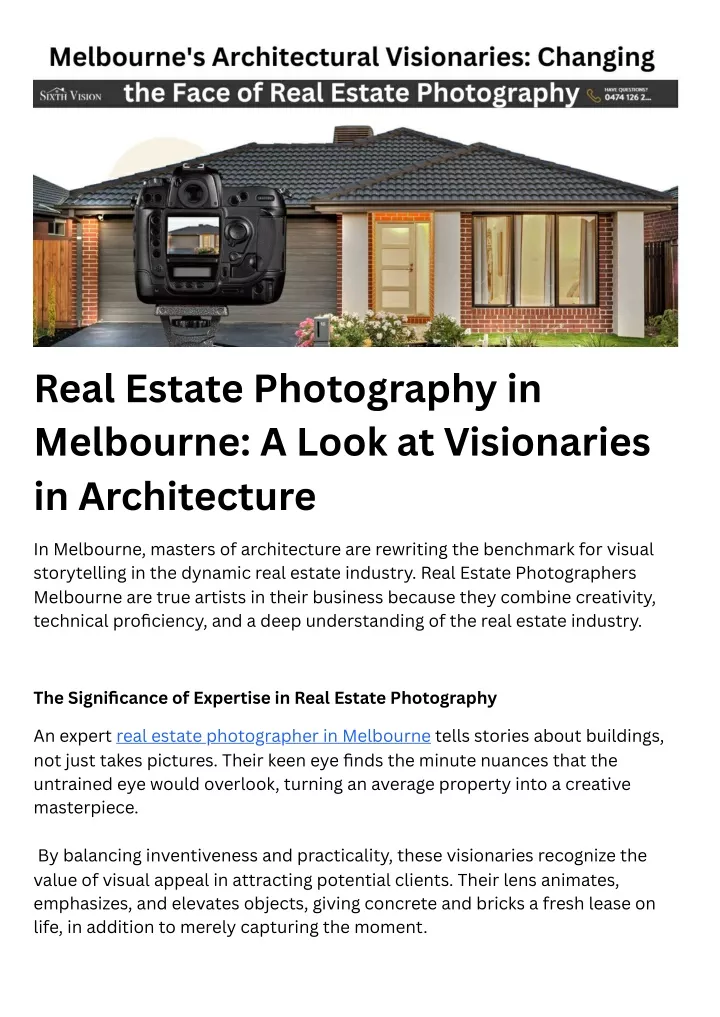 real estate photography in melbourne a look