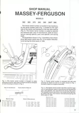 MASSEY FERGUSON MF362 TRACTOR Service Repair Manual