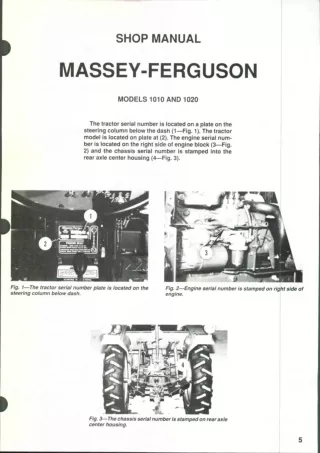 Massey Ferguson MF1010 Tractor Service Repair Manual