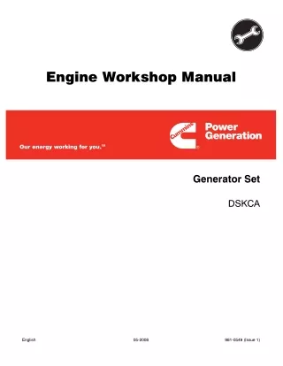 Cummins Onan DSKCA Generator Set Service Repair Manual