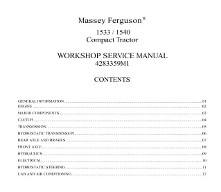 Massey Ferguson MF1540 Tractor Service Repair Manual