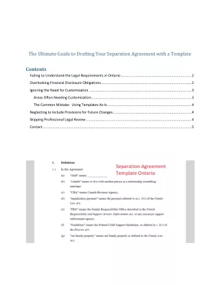 The Ultimate Guide to Drafting Your Separation Agreement with a Template