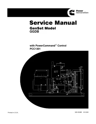 Cummins Onan GGDB Generator Set with PowerCommand Control PCC1301 Service Repair Manual